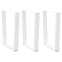Eettafelpoten 3 st V-vormig 70x(72-73,3) cm staal wit