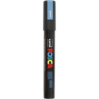 Uni-Posca Posca marker, afm pc-5m, lijndikte 2,5 mm, medium, metallic blauw, 1 stuk