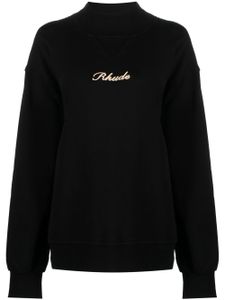 RHUDE sweat en polaire à logo brodé - Noir