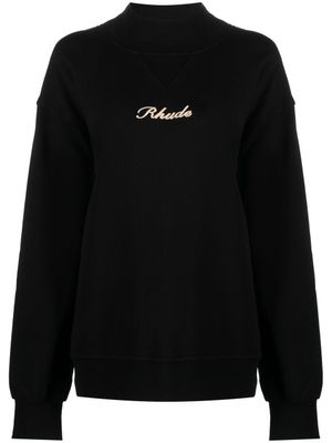 RHUDE sweat en polaire à logo brodé - Noir
