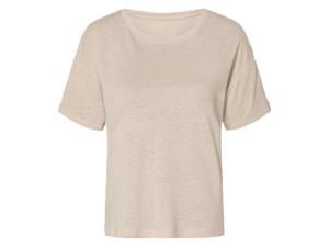 esmara Dames linnen t-shirt (S (36/38), Beige)