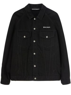 Palm Angels veste en jean à logo brodé - Noir