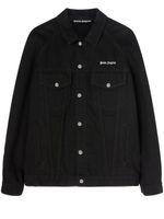 Palm Angels logo-embroidered denim jacket - Noir - thumbnail