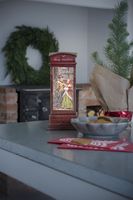Kerstlantaarn 20cm voor binnen - Man en vrouw - Warmwit - Sneeuwlantaarn - Kerstverlichting op batterijen incl. Timer - thumbnail