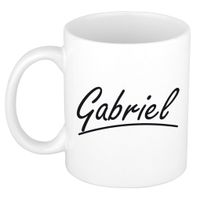 Naam cadeau mok / beker Gabriel met sierlijke letters 300 ml   -