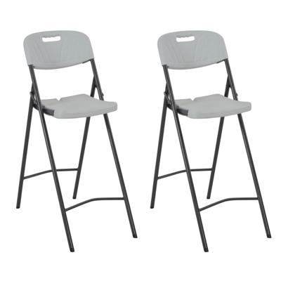 Barstoelen inklapbaar 2 st HDPE en staal wit