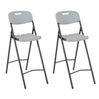 Barstoelen inklapbaar 2 st HDPE en staal wit