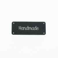 Leren label 'Handmade' 20x50mm - 3 stuks - thumbnail