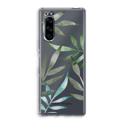 Tropical watercolor leaves: Sony Xperia 5 Transparant Hoesje