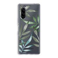 Tropical watercolor leaves: Sony Xperia 5 Transparant Hoesje