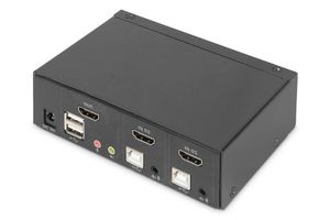 Digitus DS-12870 KVM-switch 2 + 1 poorten HDMI Afstandsbediening, Toetsenbord 3840 x 2160 Pixel