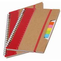 Pakket van 4x stuks schoolschriften/collegeblokken A5 rood   -