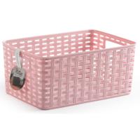 Opbergmand - Kastmand - rotan kunststof - roze - 6 Liter - 19 x 29 x 13 cm - thumbnail