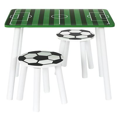 Home Deco Kids Kinder tafel met 2 stoeltjes - voetbal thema - 60 x 45 x 40 cm - kinderkamer
