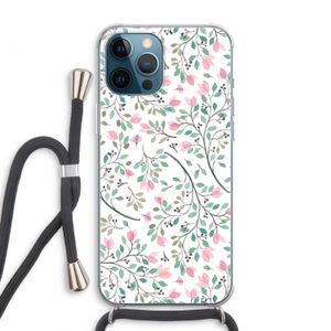 Sierlijke bloemen: iPhone 12 Pro Max Transparant Hoesje met koord