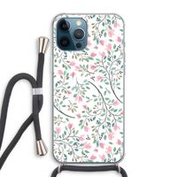 Sierlijke bloemen: iPhone 12 Pro Max Transparant Hoesje met koord