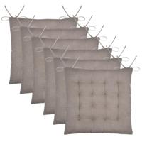 Stof Textile stoelkussen Coline - 6x - beige - 38 x 38 x 4 cm - touwtjes sluiting Stof Textile stoelkussen Coline - 6x - beige - 38 x 38 x 4 cm - touwtjes sluiting