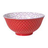 Schaaltje Anna groot - rood/grijs - ø15.5x7 cm