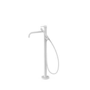 Vrijstaande badkraan Tres Study Exclusive | Hoogte uitloop 67.4 cm | Draaibare uitloop | Mengkraan | Rond | Wit mat