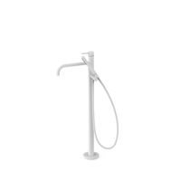 Vrijstaande badkraan Tres Study Exclusive | Hoogte uitloop 67.4 cm | Draaibare uitloop | Mengkraan | Rond | Wit mat