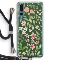 Botanical green sweet flower heaven: Huawei P20 Pro Transparant Hoesje met koord