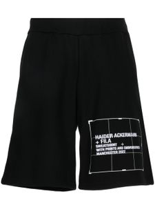 Haider Ackermann short de sport en coton à logo brodé - Noir