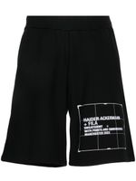 Haider Ackermann short de sport en coton à logo brodé - Noir