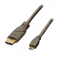 LINDY 41567 HDMI-kabel HDMI Aansluitkabel USB-micro-B stekker, HDMI-A-stekker 2.00 m Grijs
