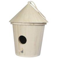 Vogelhuisje - Set van 2x stuks - 16 cm - blanco hout - versieren - beschilderen - hobby - knutselen