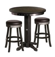 Harley-Davidson Bar & Shield Flames Bartafel & Barstoelen Set Met Vintage Zwarte Afwerking