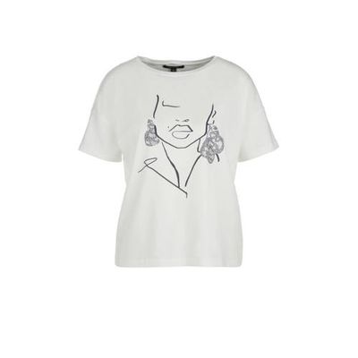 comma T-shirt met printopdruk wit