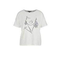 comma T-shirt met printopdruk wit - thumbnail