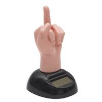 Solar bewegend figuur - Fuck you middelvinger - roze - kunststof - 10 cm - cadeau - award