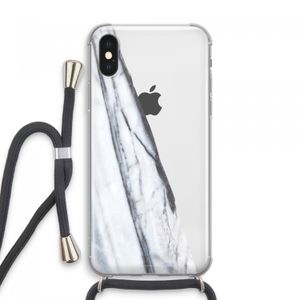 Gestreepte marmer: iPhone XS Max Transparant Hoesje met koord