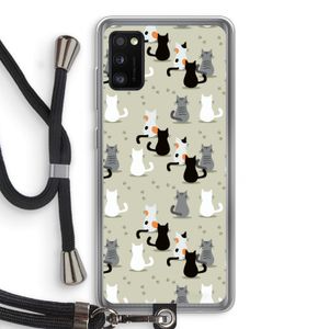 Katten: Samsung Galaxy A41 Transparant Hoesje met koord