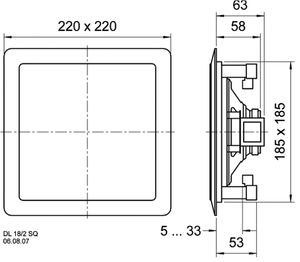 Visaton DL 18/2 SQ - 8 Ohm/100 V Plafondluidspreker 60 W 100 V Wit 1 stuk(s)