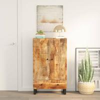 Hoge kast met lade 60x33x100 cm massief mangohout en ijzer