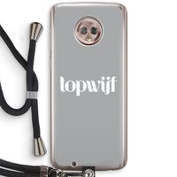 Topwijf Grijs Wit: Motorola Moto G6 Transparant Hoesje met koord