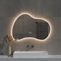 Spiegel Best Design Strange Organisch 100x70 cm Incl. Sipegelverwarming & Dimare LED Verlichting Spiegel Best Design Strange Organisch 100x70 cm Incl. Sipegelverwarming & Dimare LED Verlichting