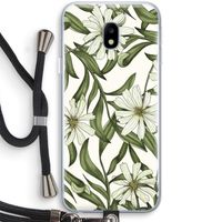 Wit bloemenpatroon: Samsung Galaxy J3 (2017) Transparant Hoesje met koord