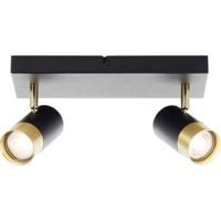 Brilliant G03413/86 Deckenleuchte 33cm Plafondlamp GU10 Zwart/zand, Goud (mat)