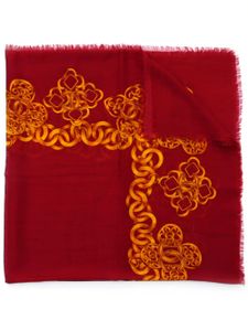 CHANEL Pre-Owned foulard en soie à détail de chaîne (années 2000) - Rouge