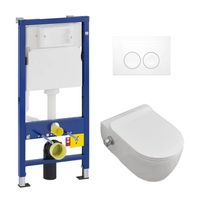 Geberit UP100 toiletset met Lambini Sub randloos toilet met bidetsproeier en softclose zitting