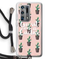 Cactus quote: Huawei P40 Pro Plus Transparant Hoesje met koord