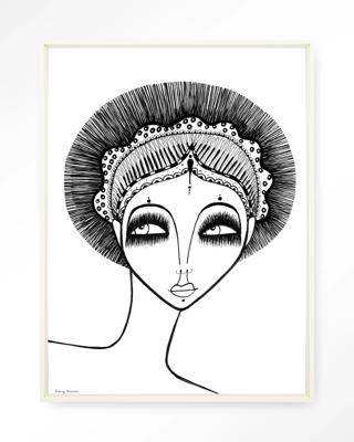 Urban Cotton Wandkleed 'Leyla' 110 x 145cm in Floating Frame - off white