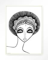 Urban Cotton Wandkleed 'Leyla' 110 x 145cm in Floating Frame - off white