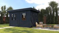 Lugarde Select Modern tuinhuis Breda 388x250cm - Zwarte olie- Plat dak- - Lugarde Select