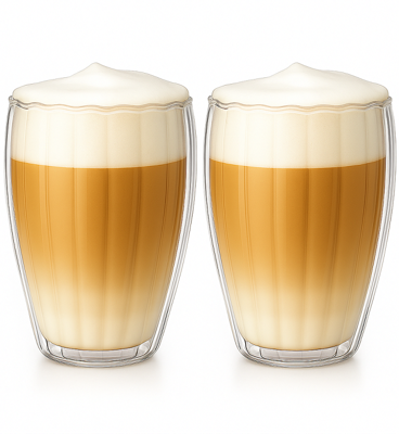 Cookinglife Dubbelwandige Latte Macchiato glazen / Koffieglazen Pumpkin 300 ml - 2 stuks