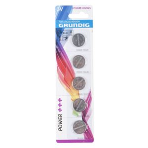 Set van 5 Grundig knoopcel batterijen CR2025 3V   -