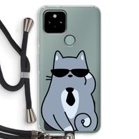 Cool cat: Pixel 5 Transparant Hoesje met koord